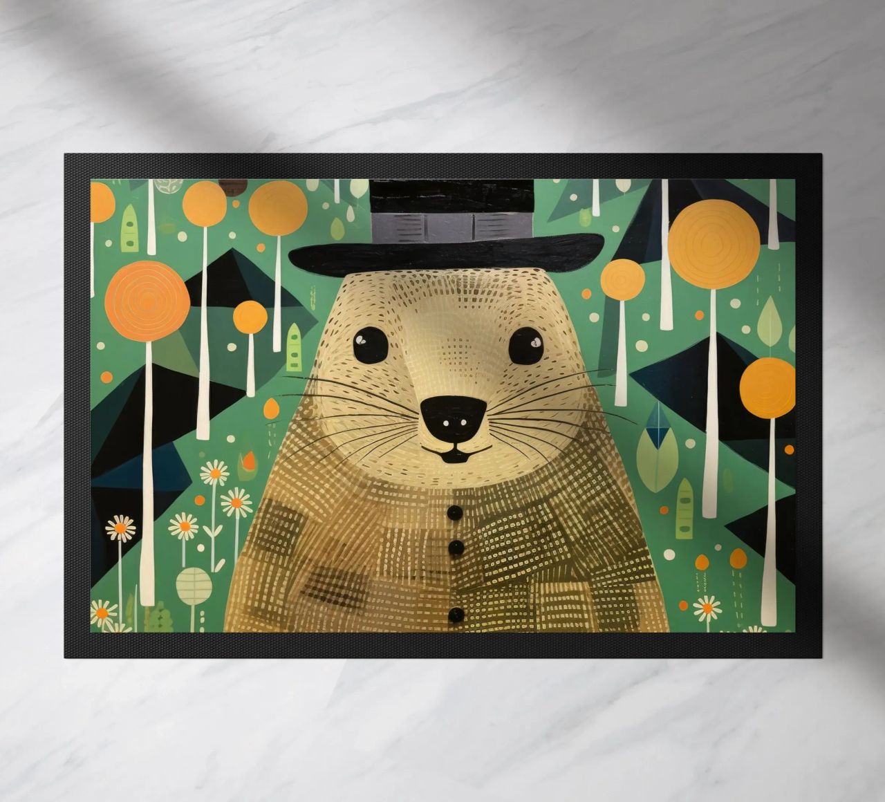 Marmotta verde 1 zerbino da Minimal Animal Art