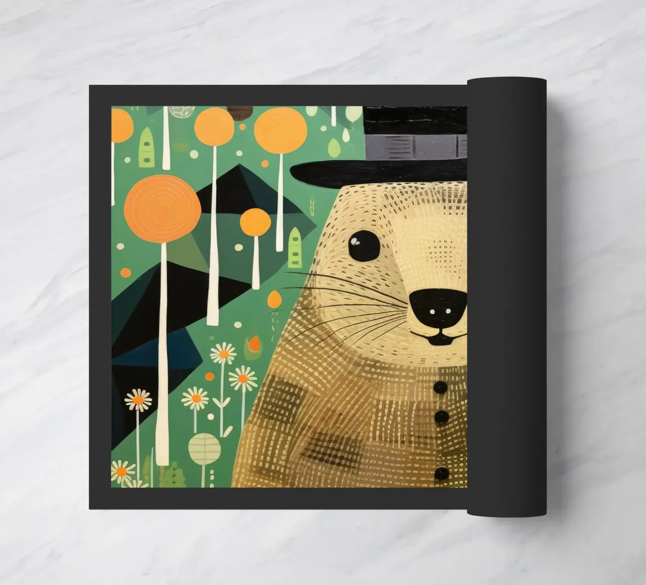 Marmotta verde 1 zerbino da Minimal Animal Art