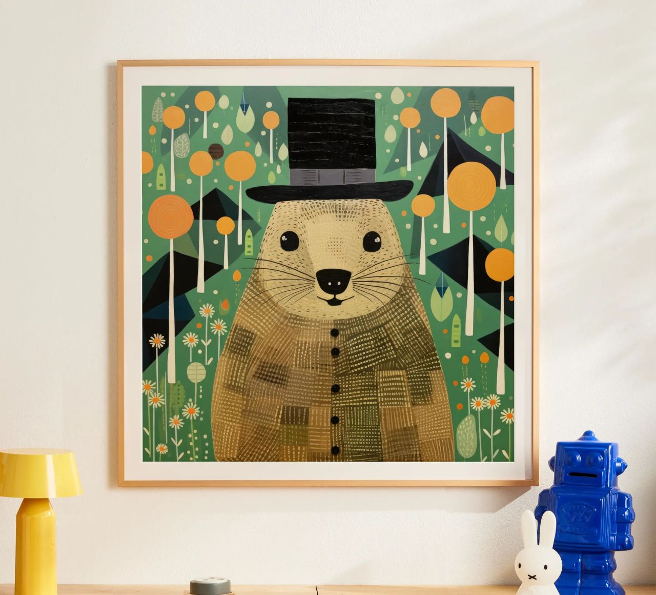 Marmotta verde 1 poster da Minimal Animal Art