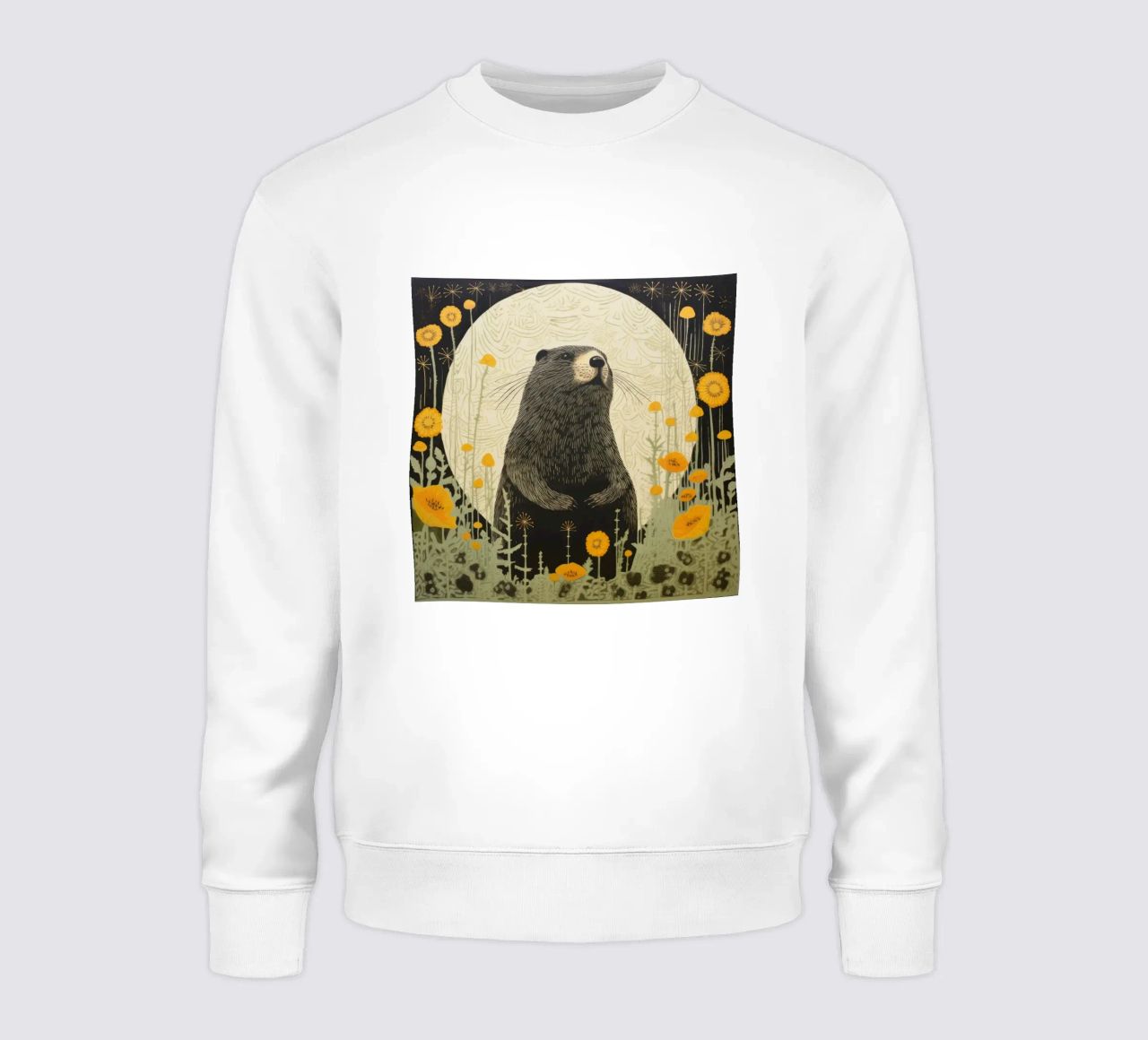 Marmotta verde 3 felpa da Minimal Animal Art