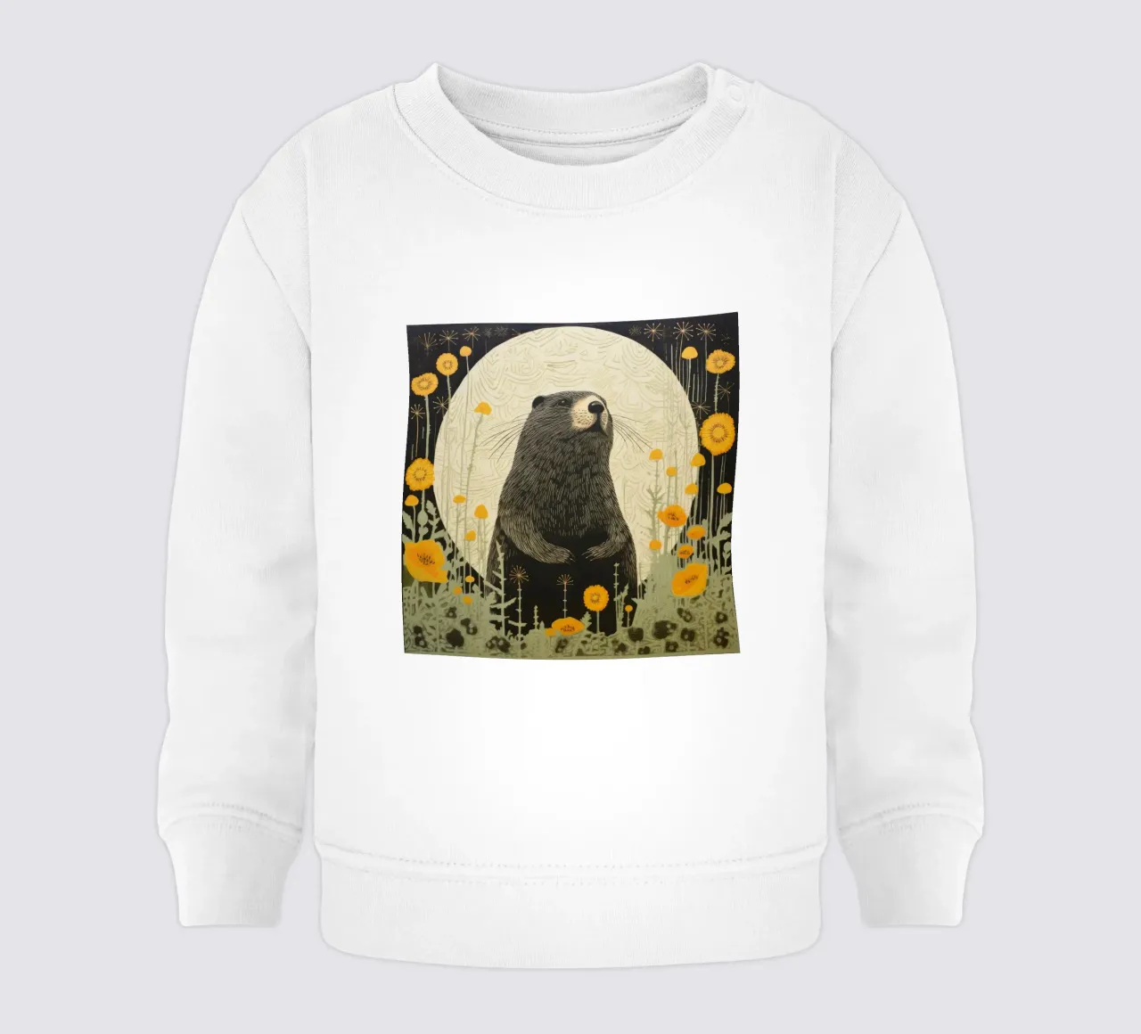 Marmotta verde 3 felpa neonato da Minimal Animal Art