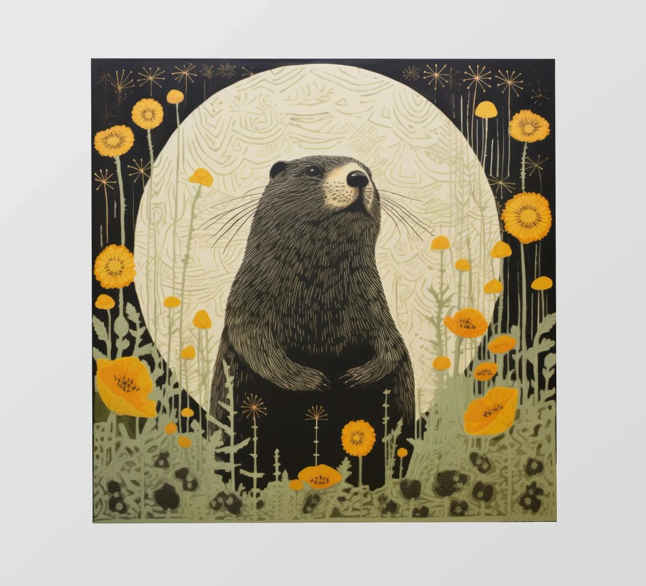 Marmotta verde 3 pellicola backlit da Minimal Animal Art