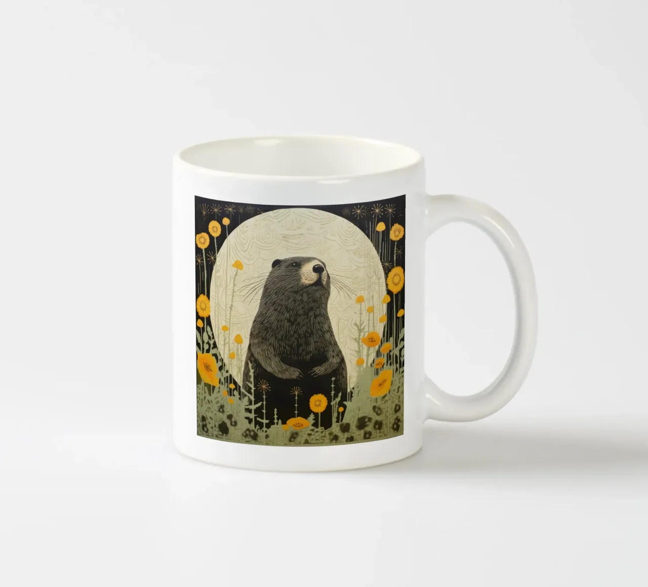 Marmotta verde 3 tazza in ceramica da Minimal Animal Art