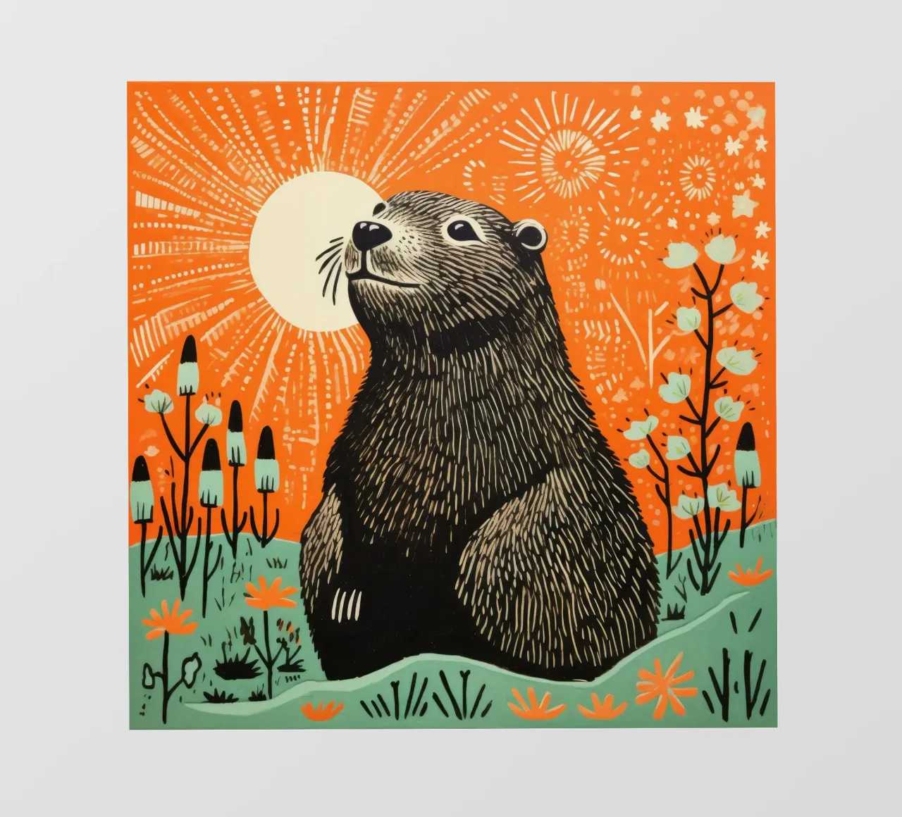 Marmotta verde 4 telo in pvc da Minimal Animal Art