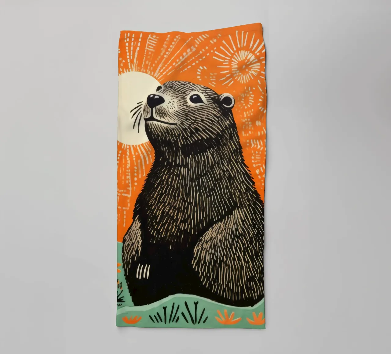 Marmotta verde 4 asciugamano da bagno da Minimal Animal Art