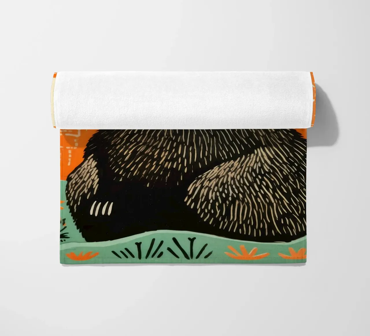 Marmotta verde 4 telo mare da Minimal Animal Art