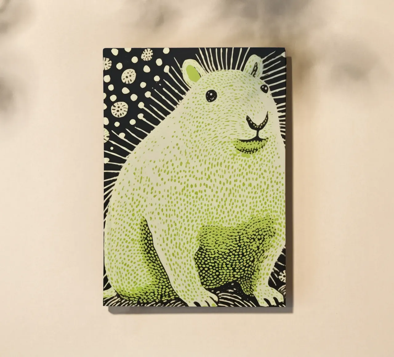 Cochon d'Inde vert 1 carnet de notes de Minimal Animal Art