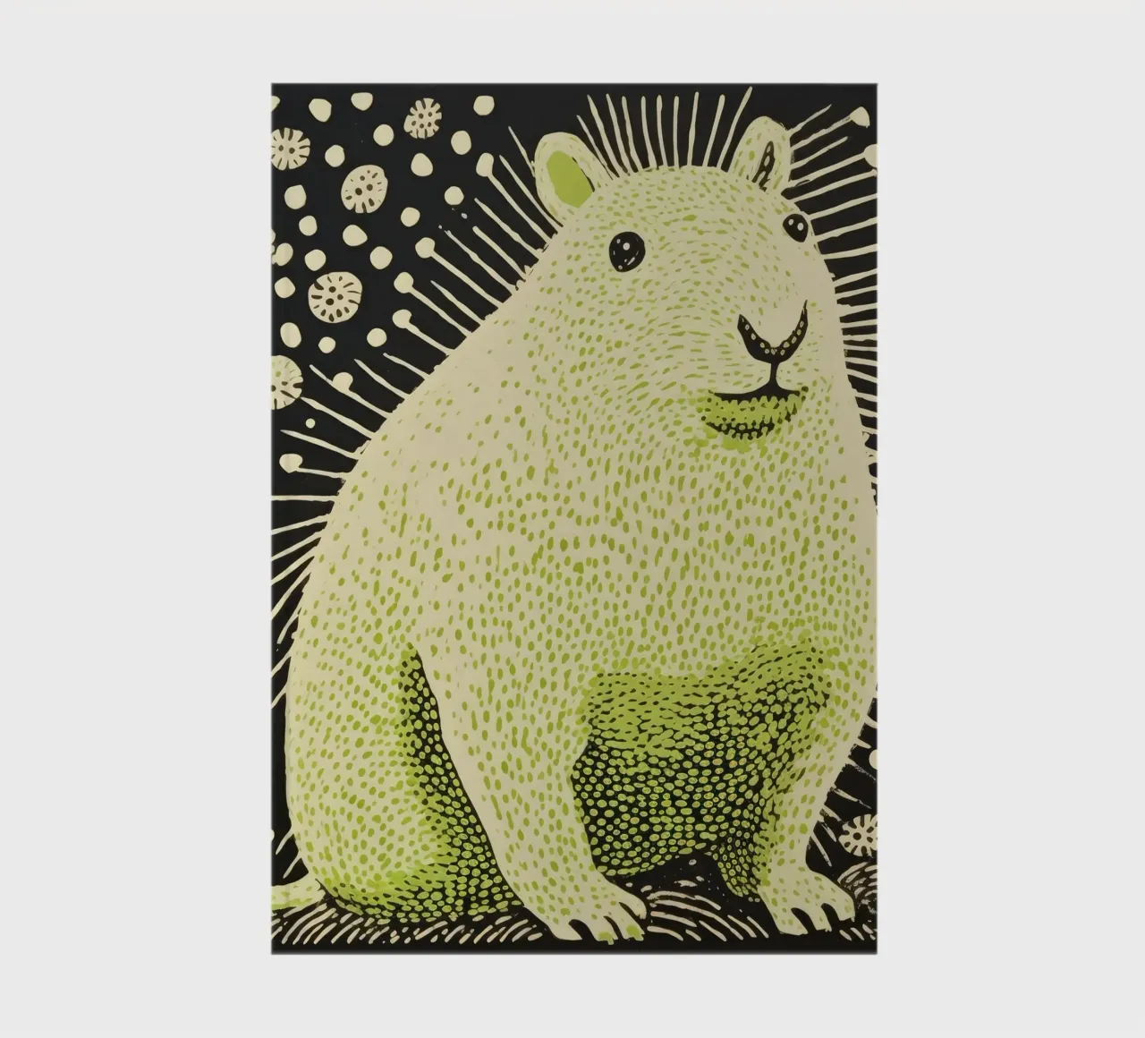 Cochon d'Inde vert 1 carnet de notes de Minimal Animal Art