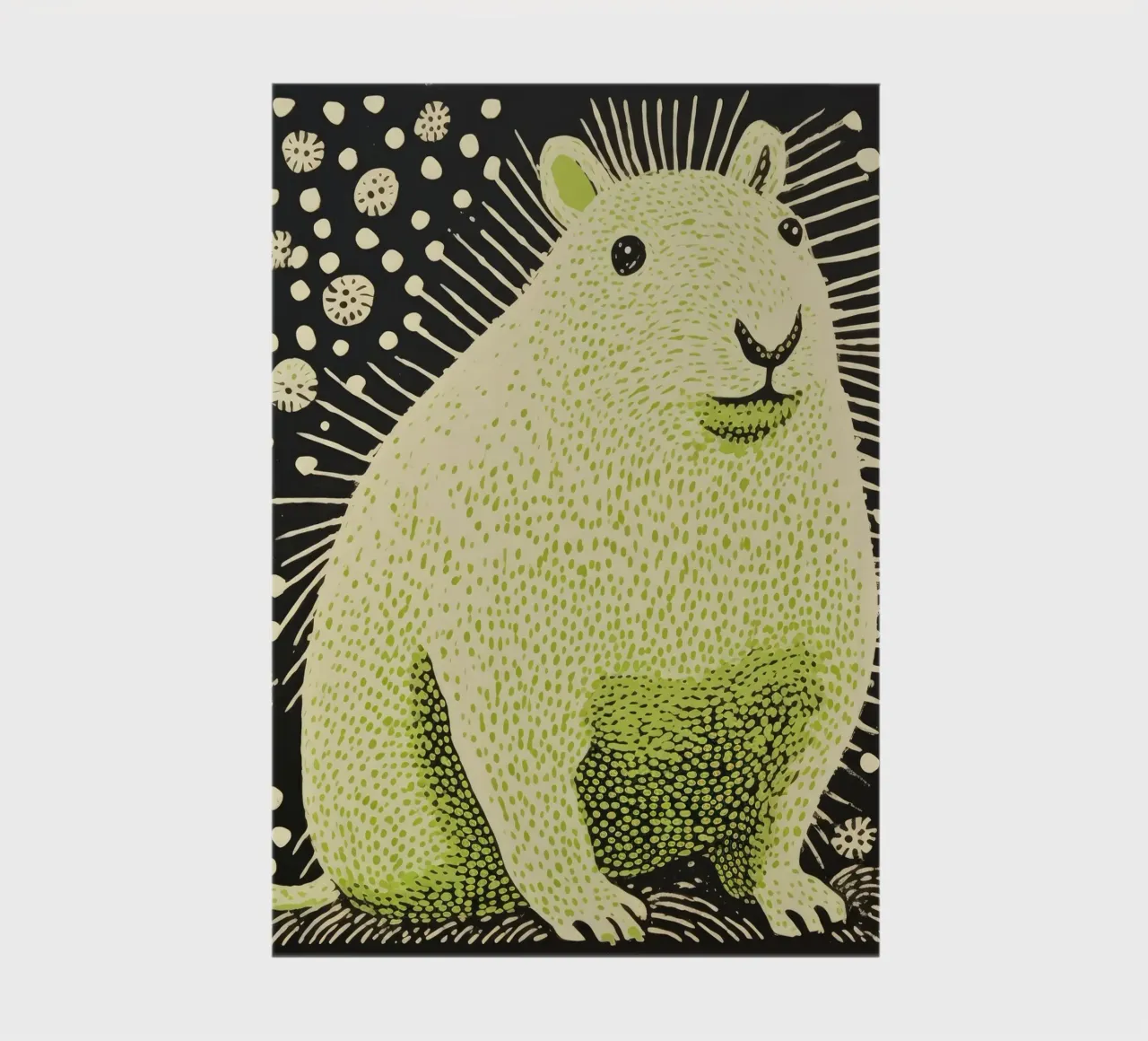 Cochon d'Inde vert 1 carnet de notes de Minimal Animal Art