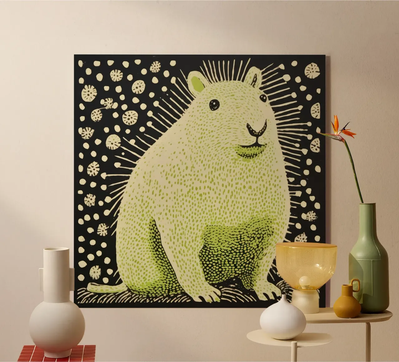 Cavia verde plexiglass da Minimal Animal Art