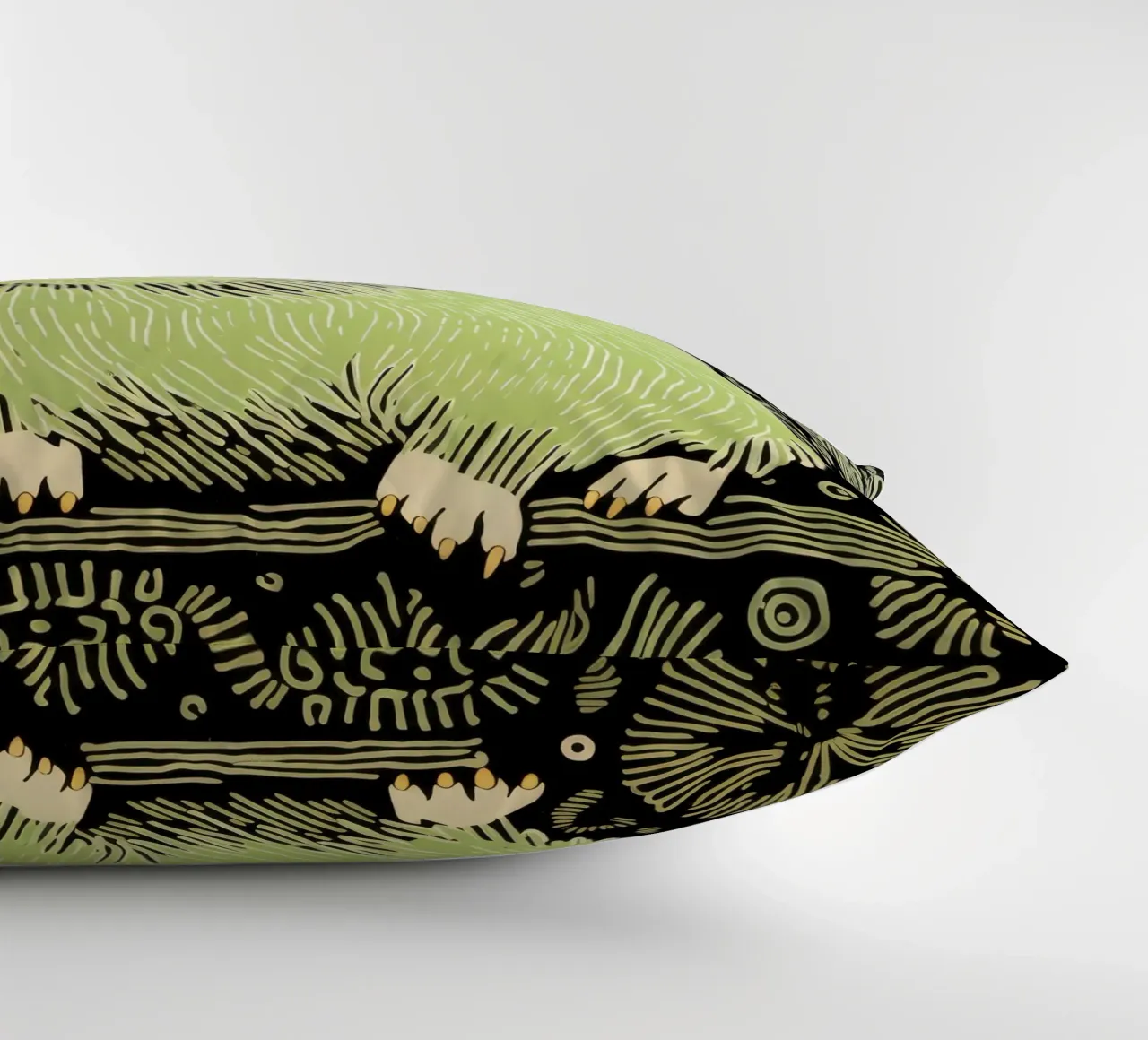 Green Guinea Pig 2 decorative cushion by Minimal Animal Art