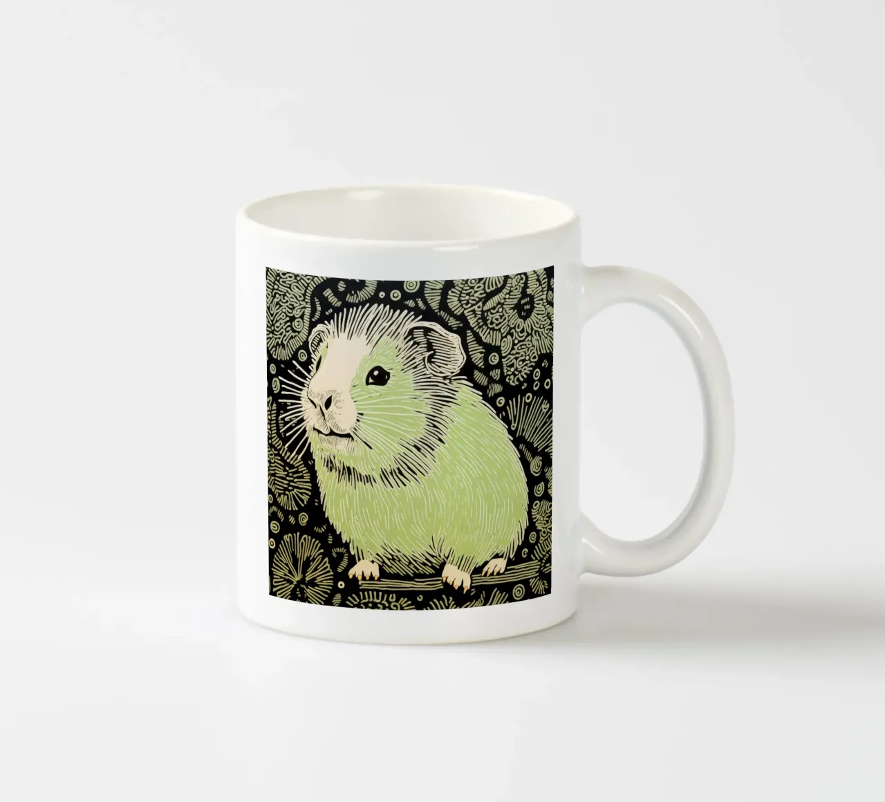 Cavia verde 2 tazza in ceramica da Minimal Animal Art