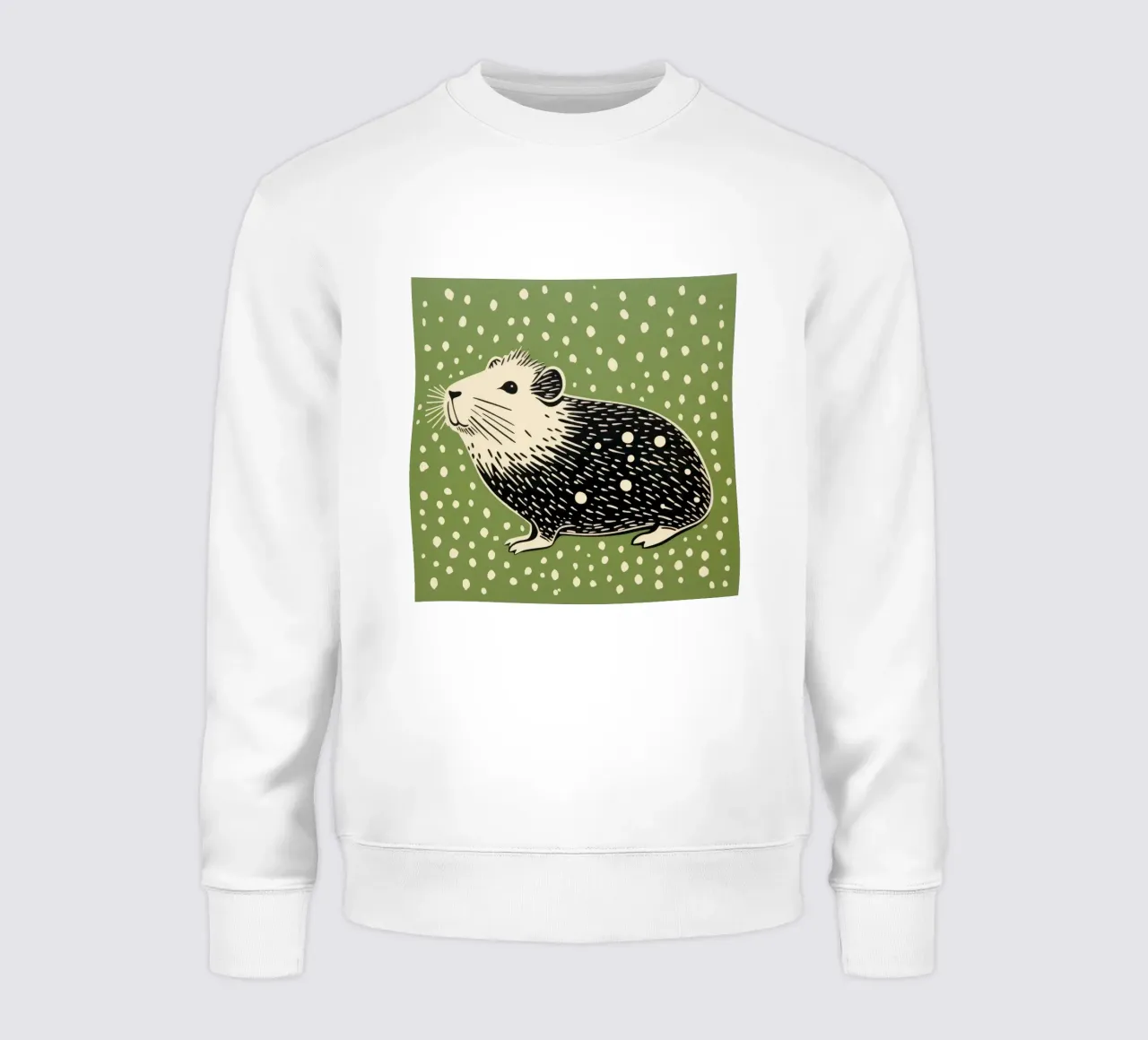 Cavia verde 3 felpa da Minimal Animal Art