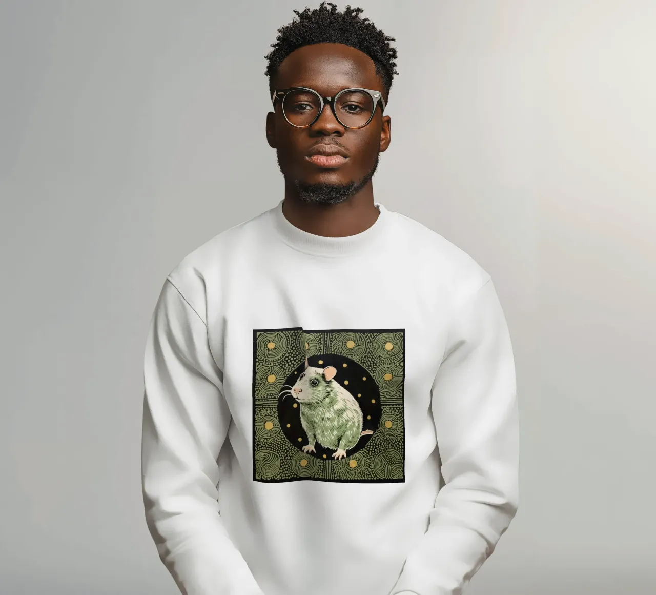 Cavia verde 4 felpa da Minimal Animal Art
