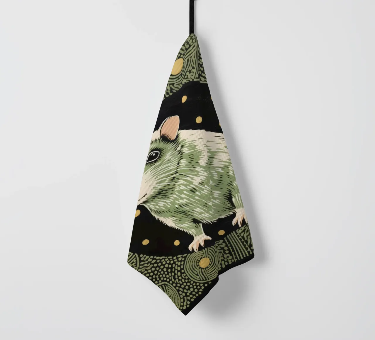 Cochon d'Inde vert 4 torchon de Minimal Animal Art