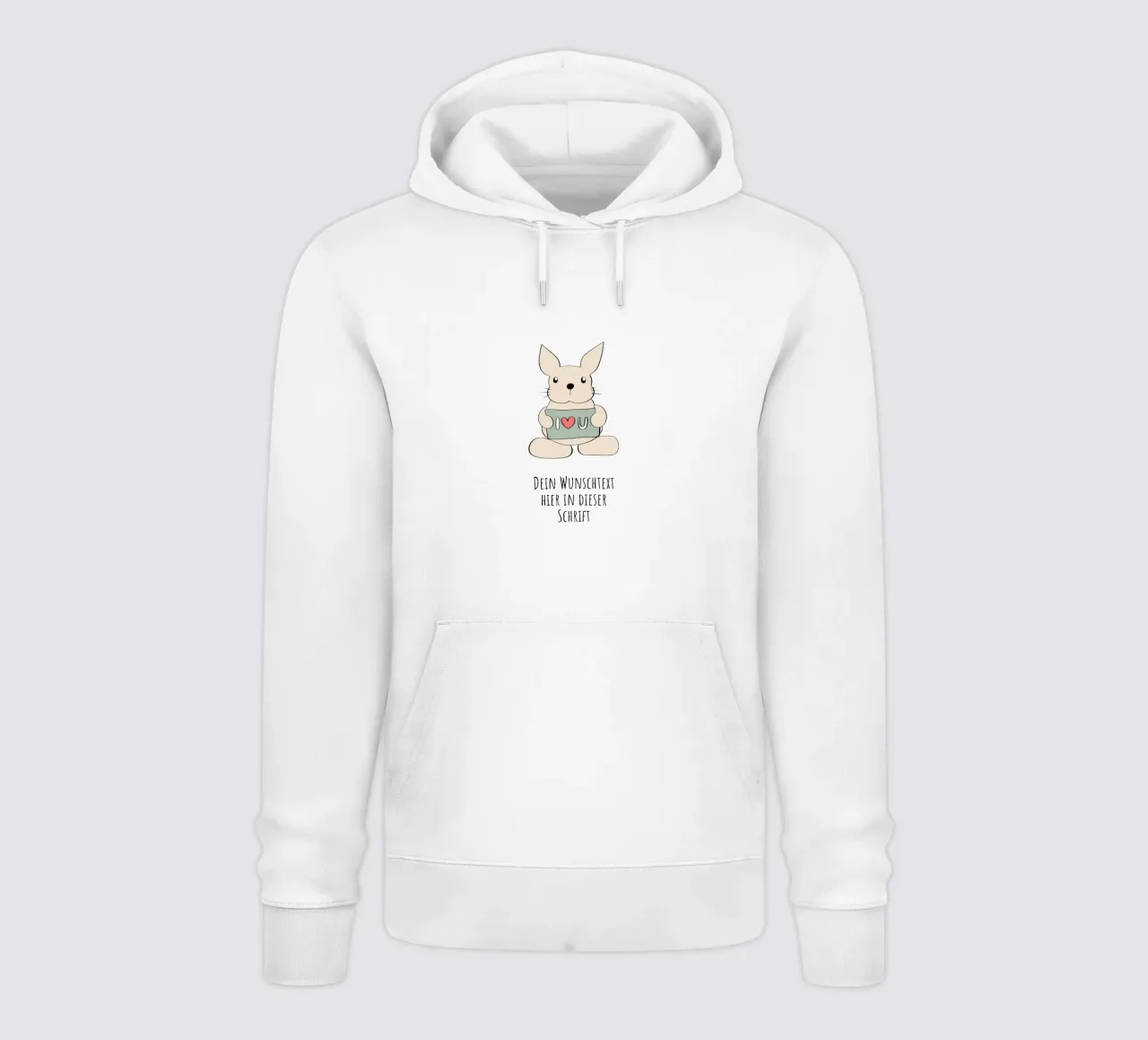Wunschtext - Hase liebt dich felpa con cappuccio da BAINAI