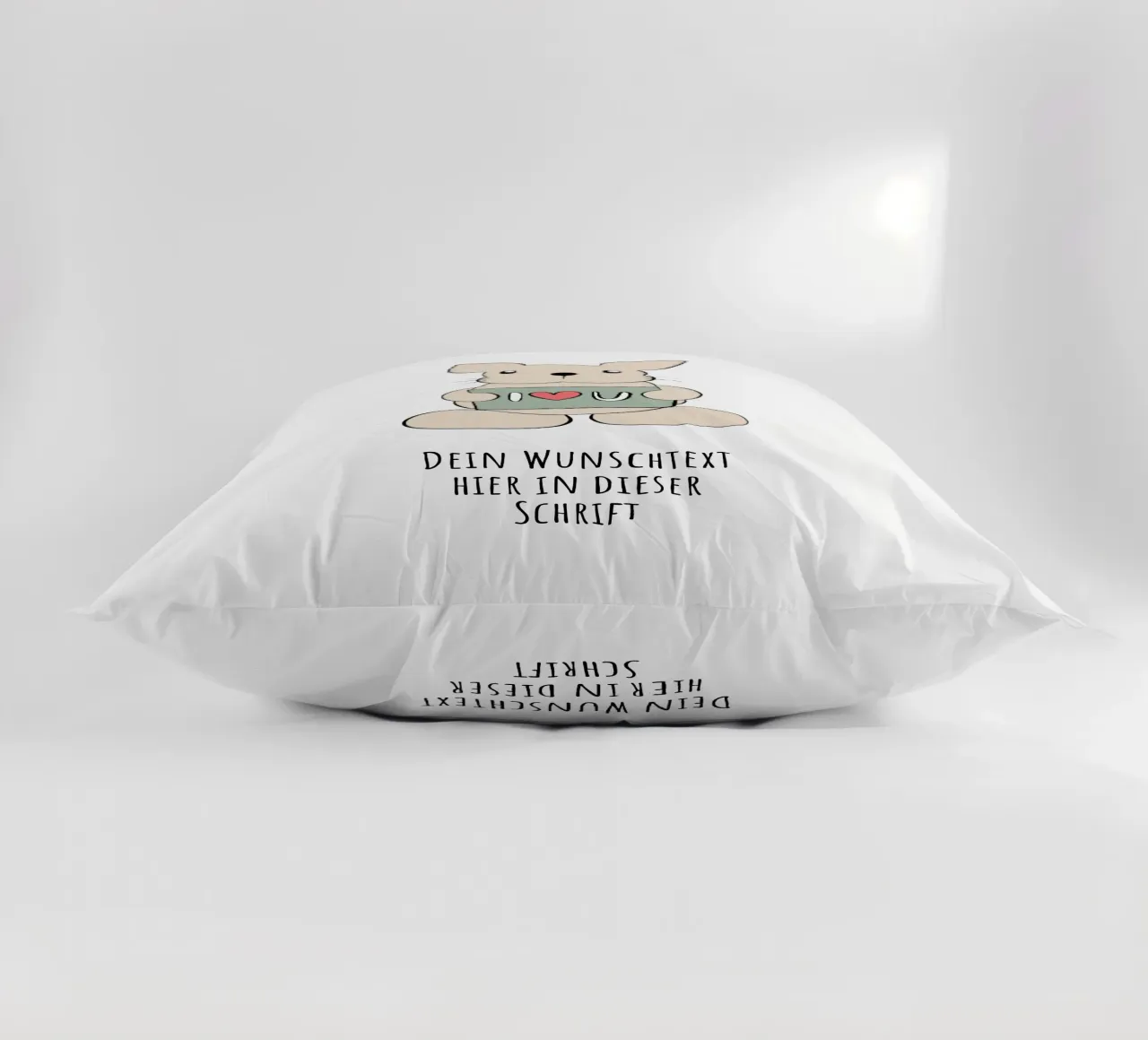 Wunschtext - Hase liebt dich cuscino da BAINAI