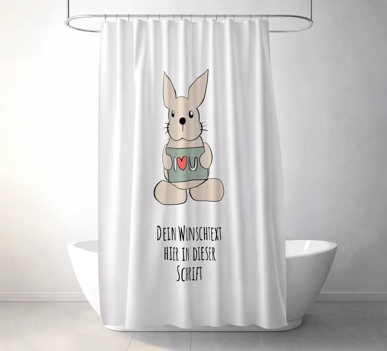 Wunschtext - Hase liebt dich tenda da doccia da BAINAI