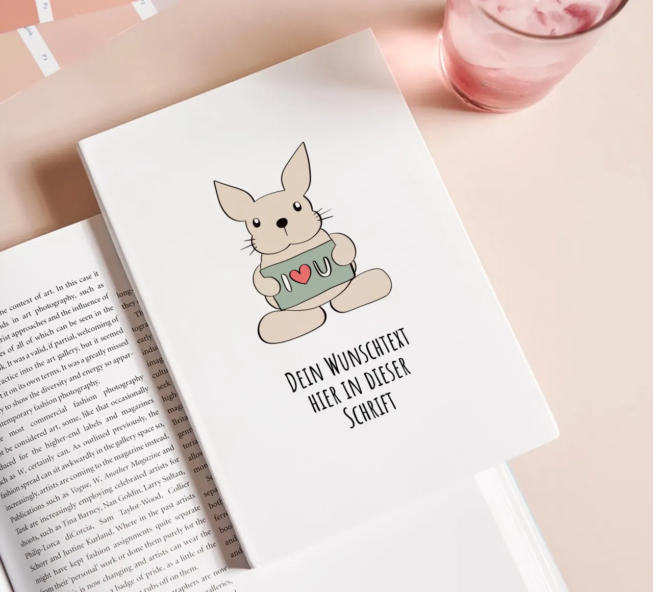 Wunschtext - Hase liebt dich notebook by BAINAI