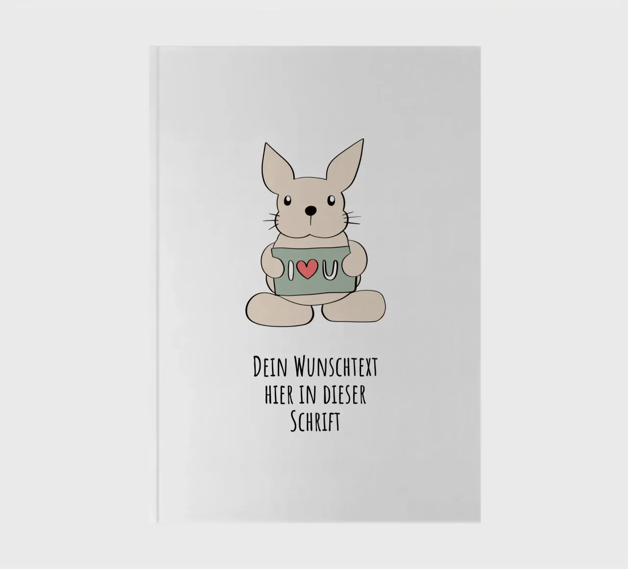 Wunschtext - Hase liebt dich notebook by BAINAI