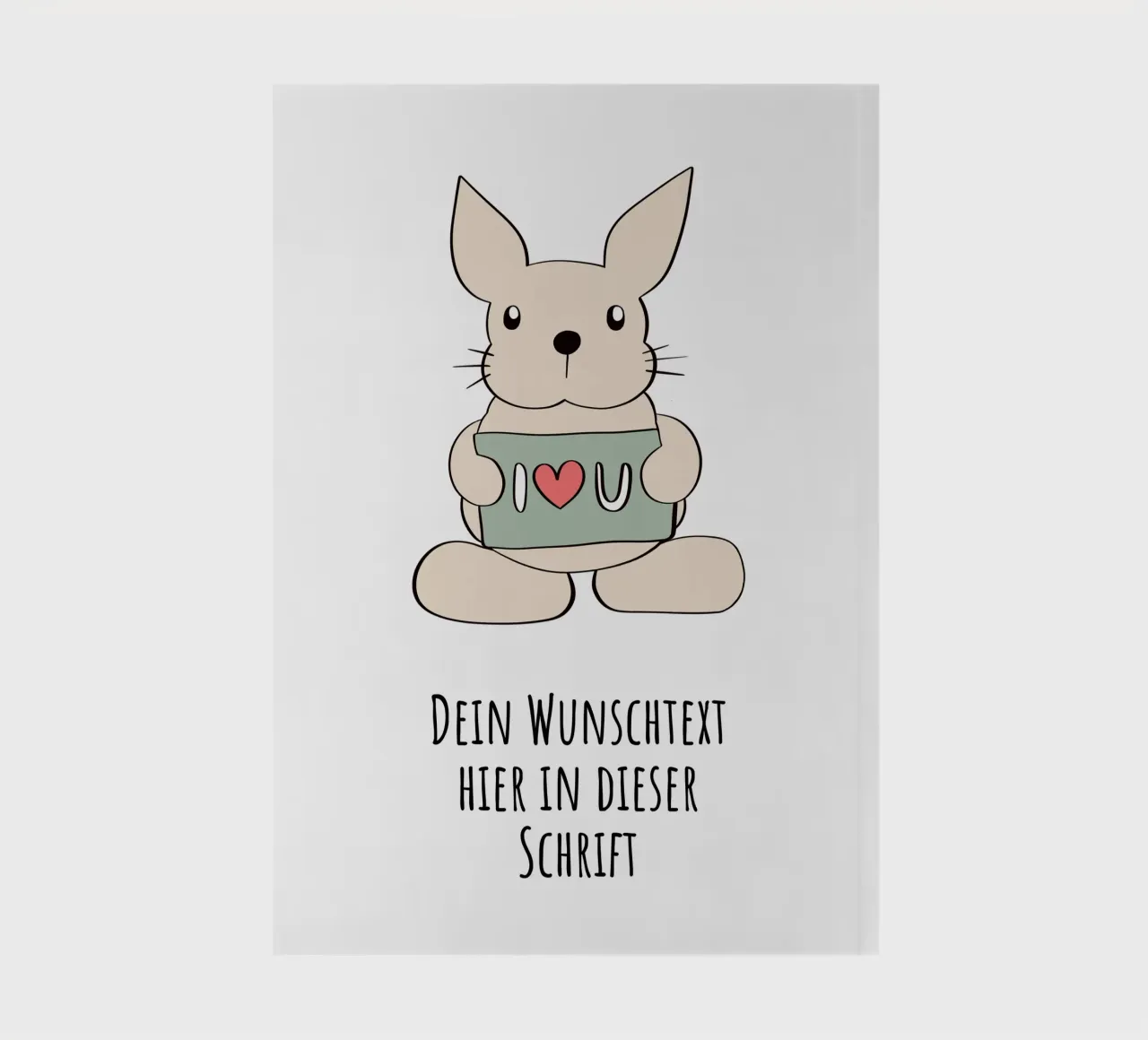 Wunschtext - Hase liebt dich notebook by BAINAI