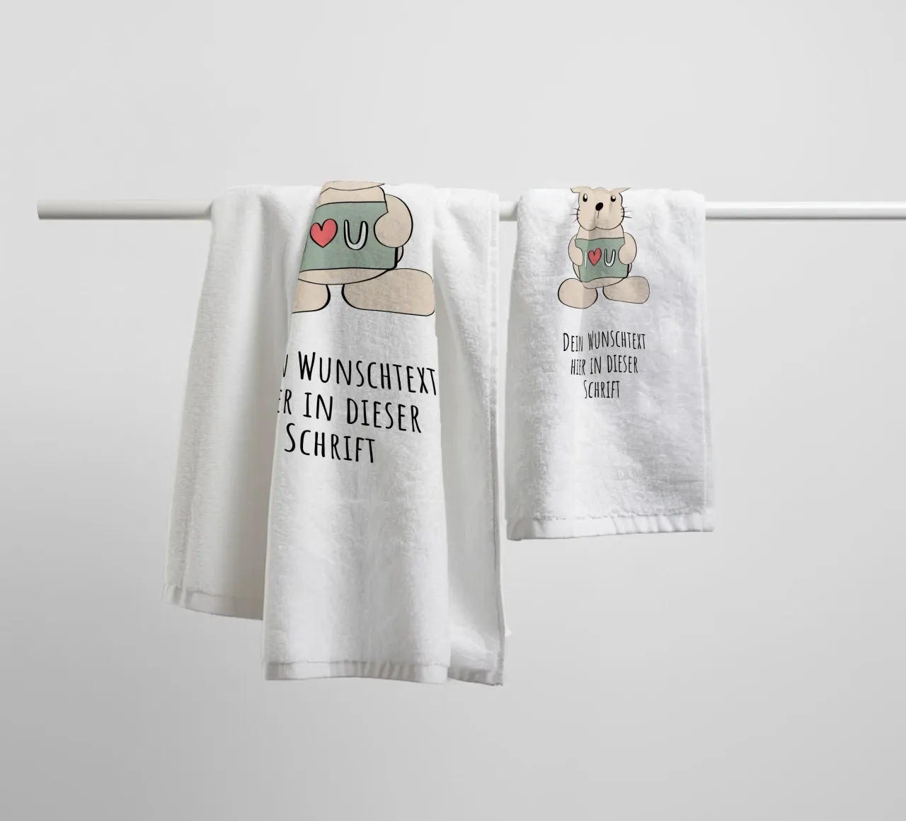 Wunschtext - Hase liebt dich asciugamano da bagno da BAINAI