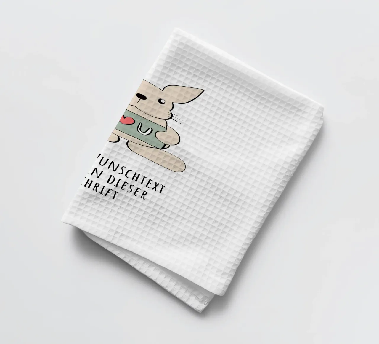Wunschtext - Hase liebt dich torchon de BAINAI