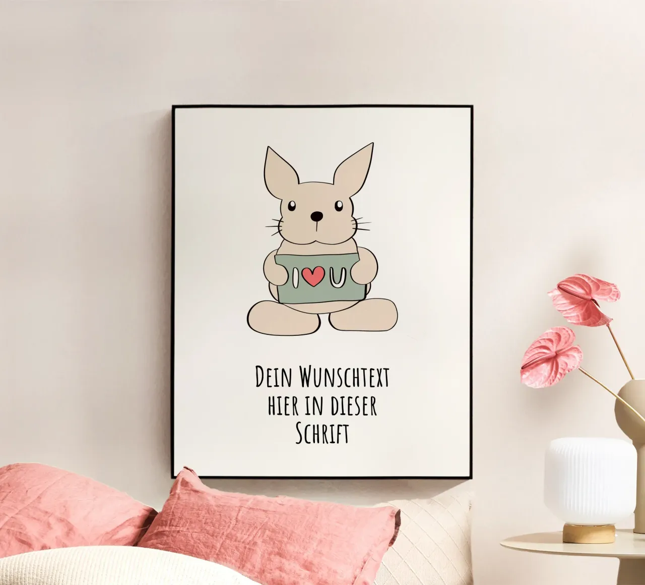 Wunschtext - Hase liebt dich plexiglass da BAINAI