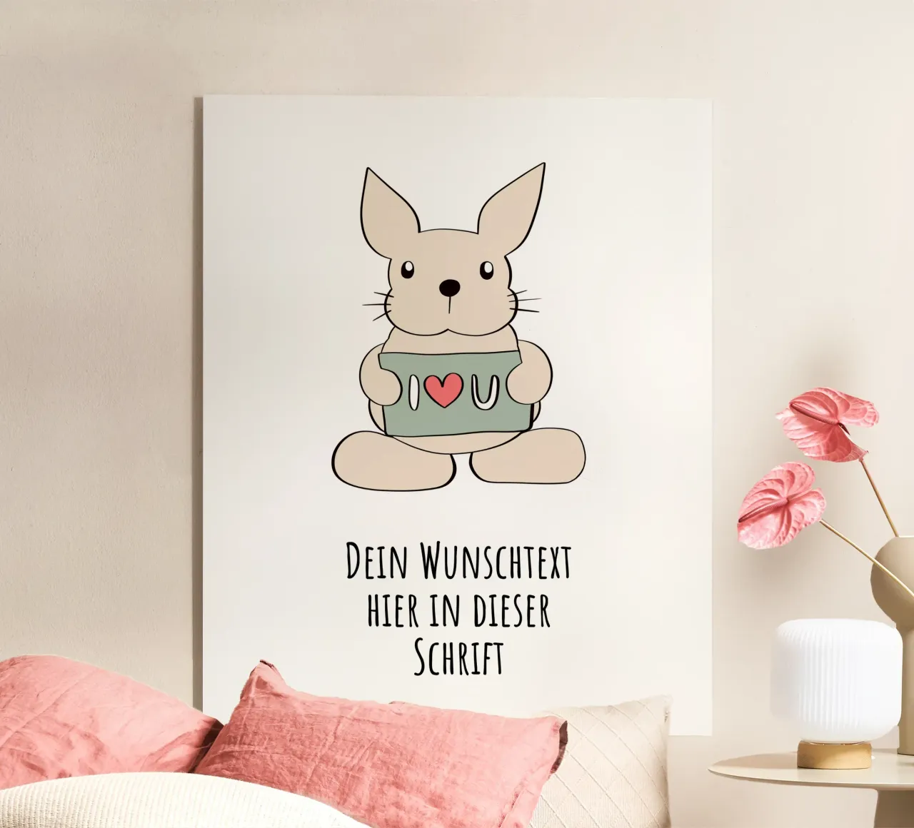 Wunschtext - Hase liebt dich plexiglass da BAINAI