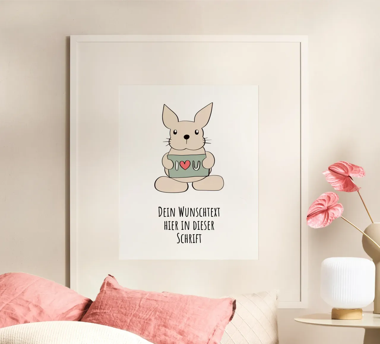 Wunschtext - Hase liebt dich carta hahnemühle da BAINAI