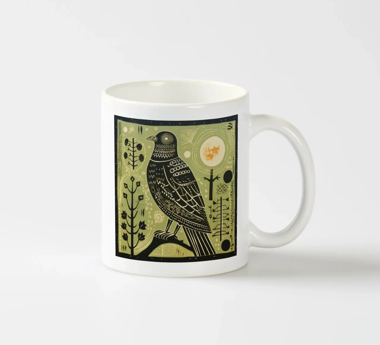 Falco Verde 1 tazza in ceramica da Minimal Animal Art