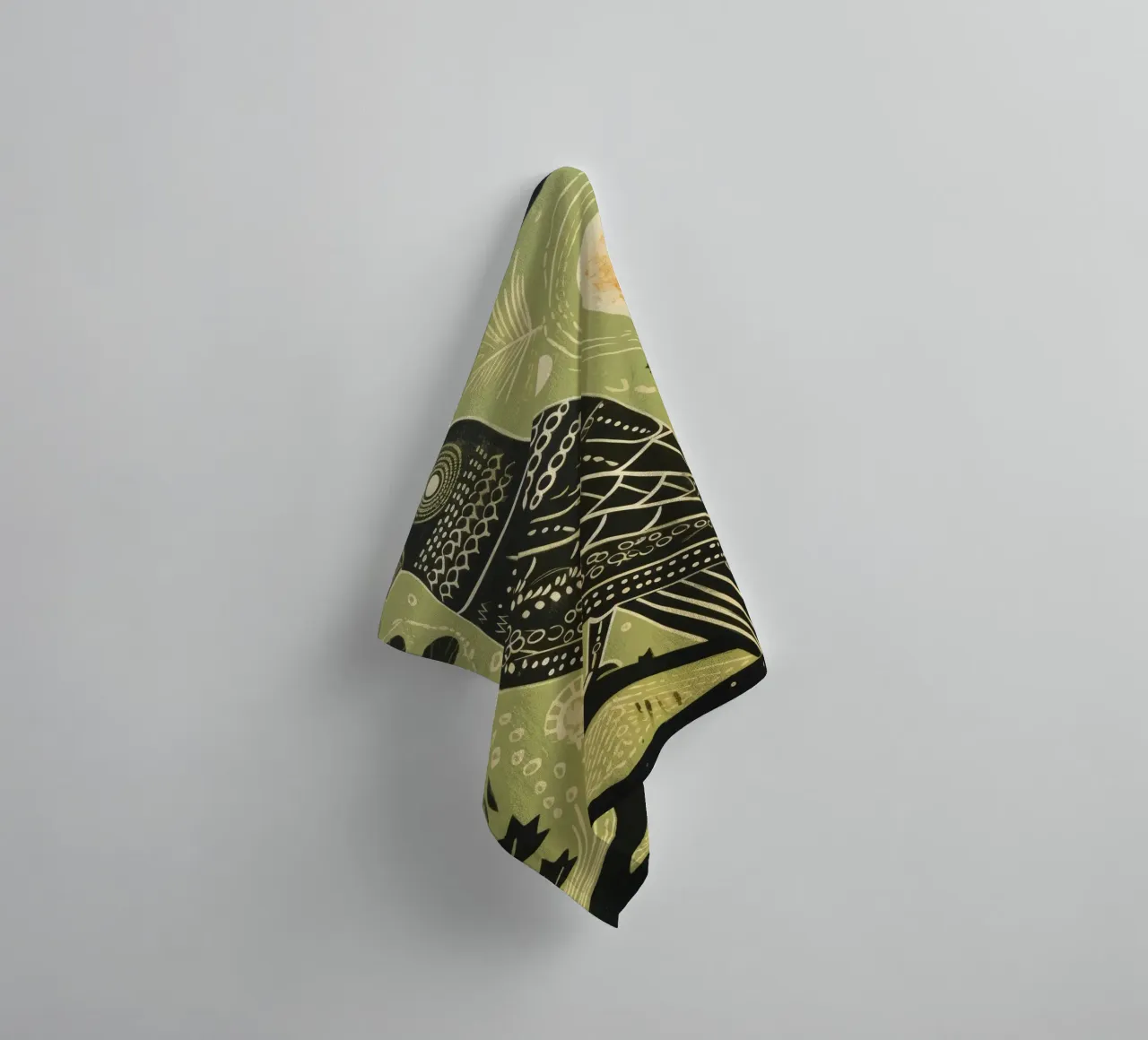 Faucon vert 1 serviette de bain de Minimal Animal Art