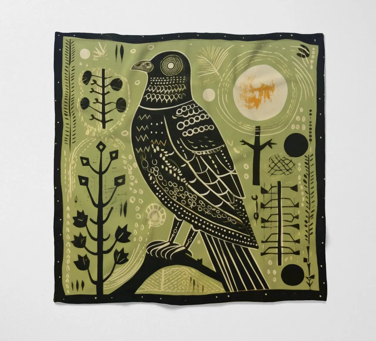 Falco Verde 1 coperta in pile da Minimal Animal Art
