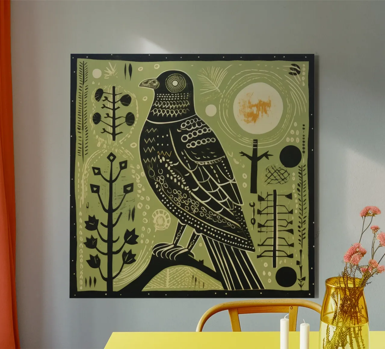 Falco Verde 1 alluminio dibond da Minimal Animal Art