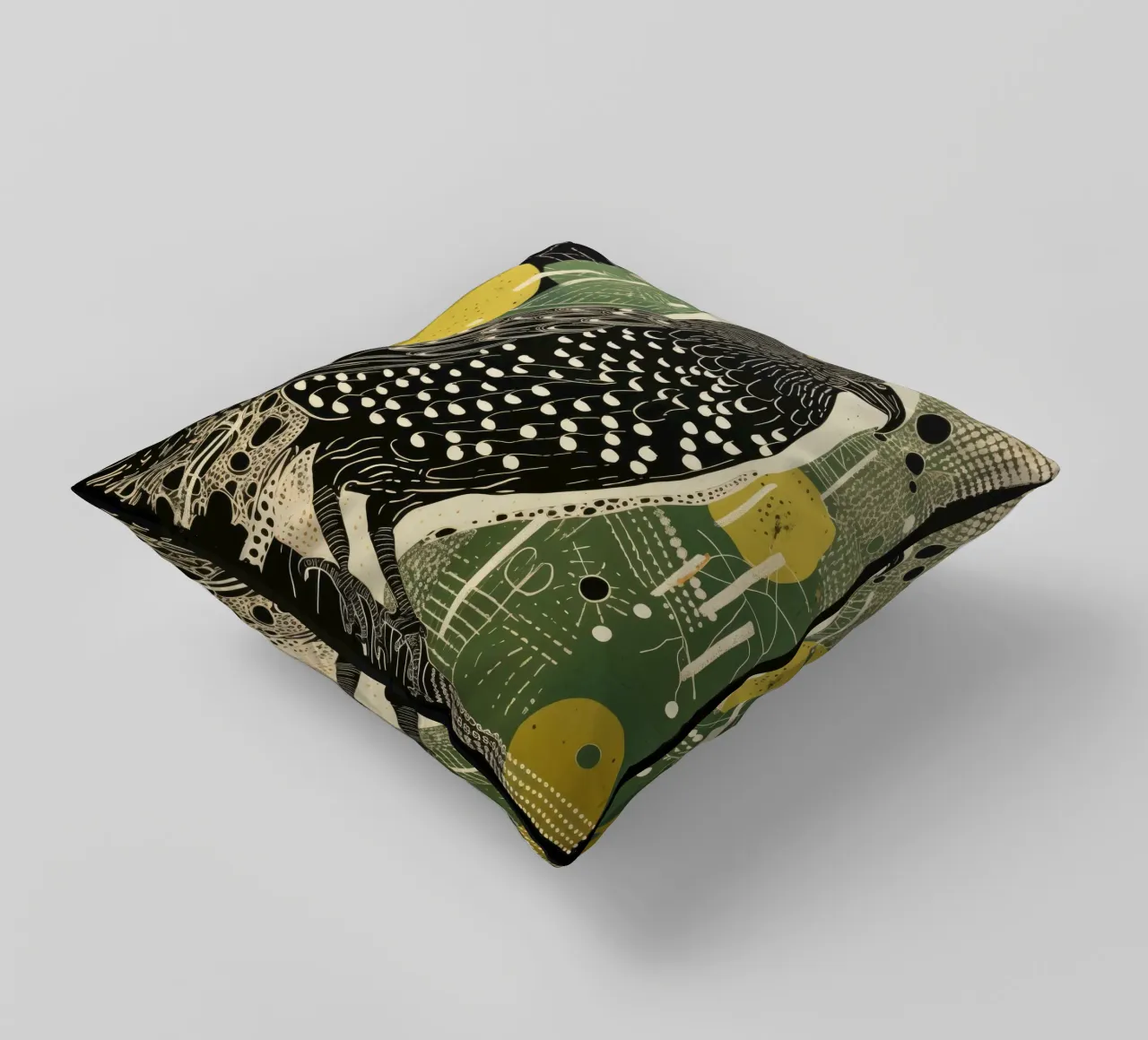 Falco Verde 2 cuscino da Minimal Animal Art