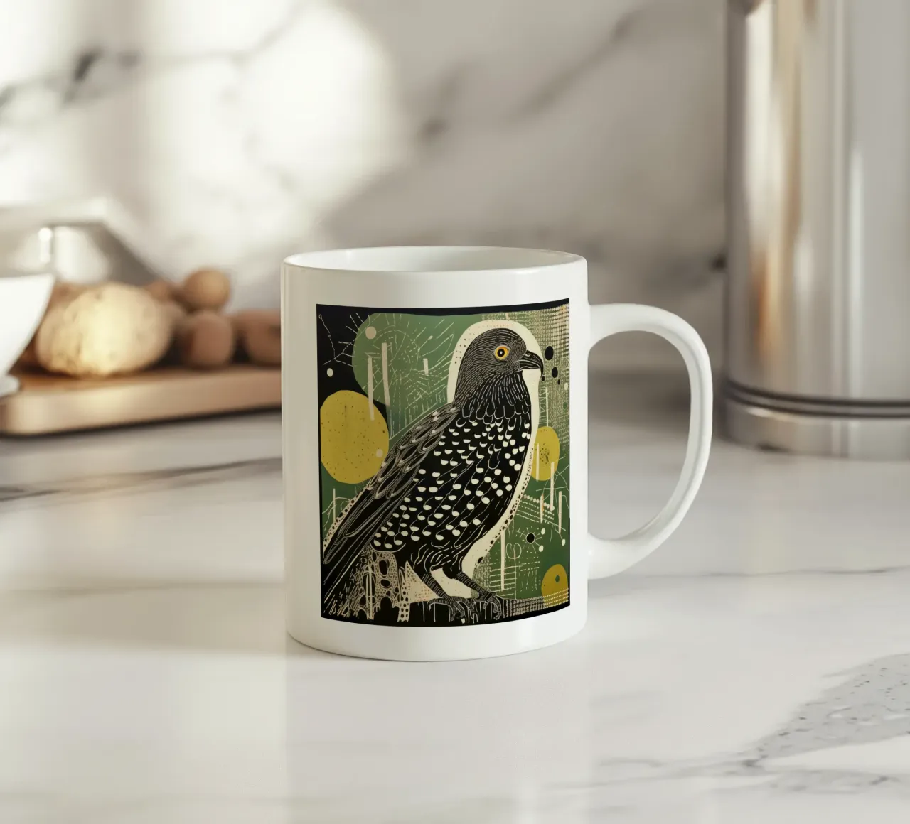 Falco Verde 2 tazza in ceramica da Minimal Animal Art
