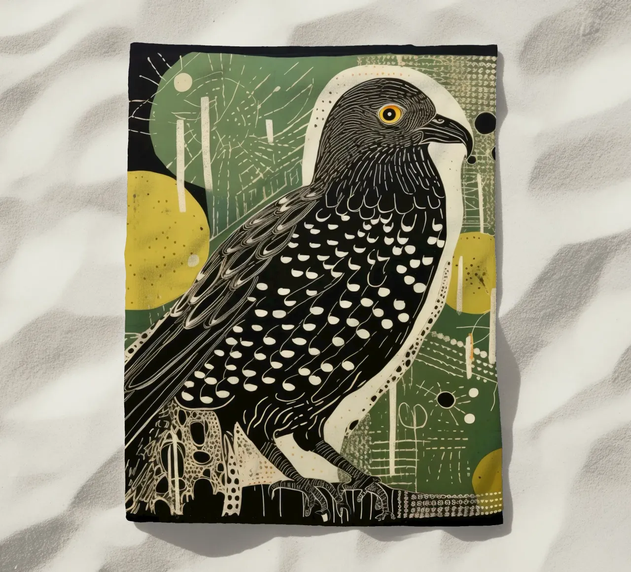 Falco Verde 2 telo mare da Minimal Animal Art
