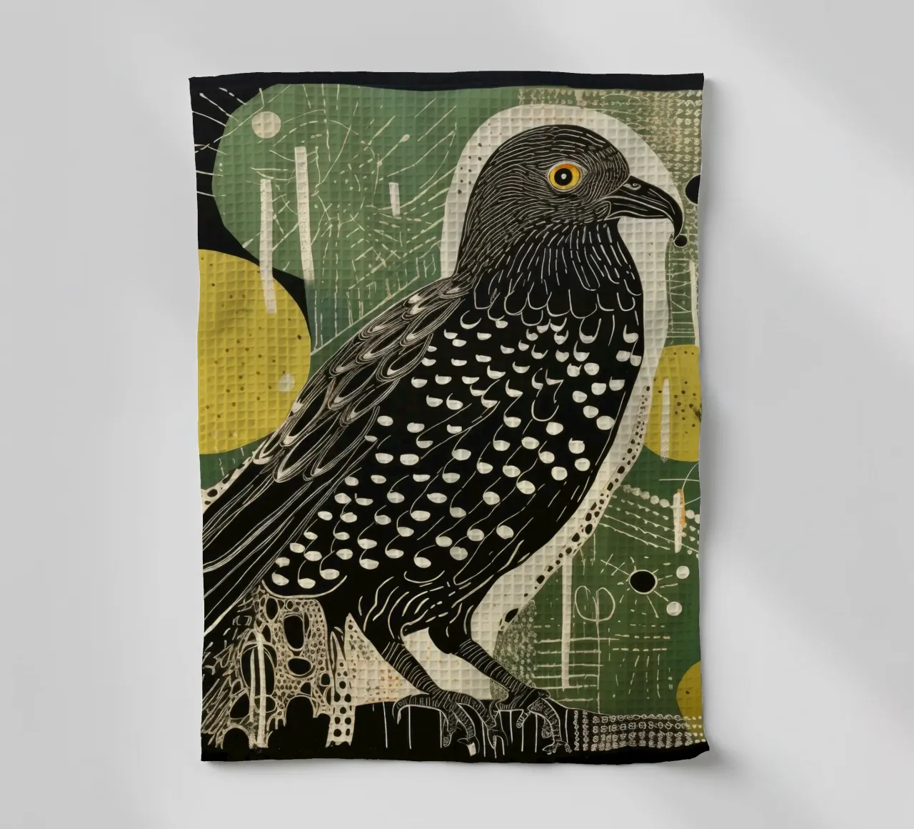 Faucon vert 2 torchon de Minimal Animal Art