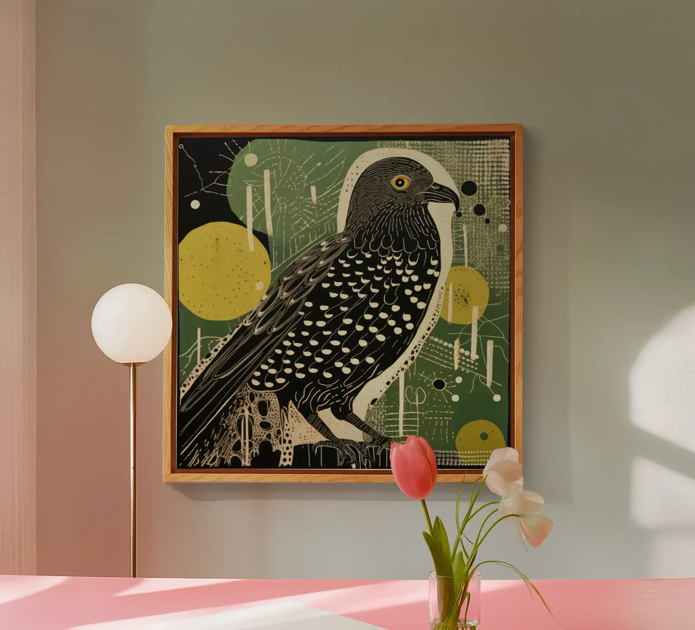 Faucon vert plexiglas de Minimal Animal Art