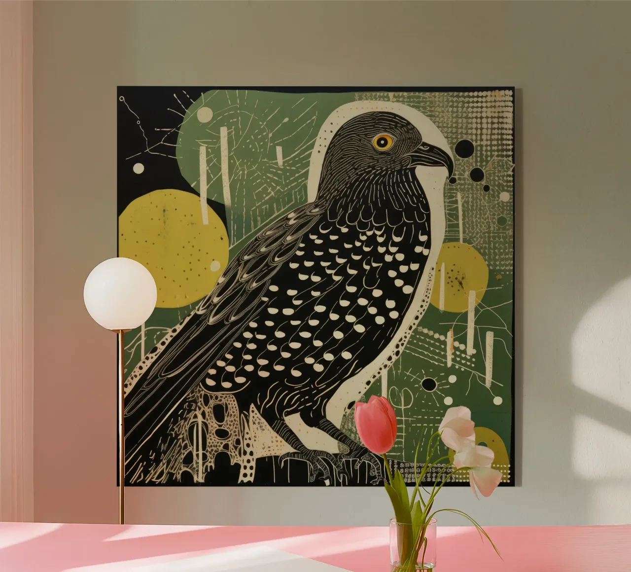 Falco verde plexiglass da Minimal Animal Art