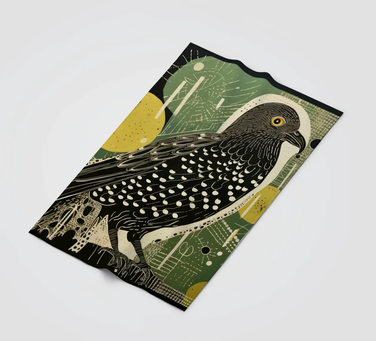 Falco Verde 2 coperta in pile da Minimal Animal Art