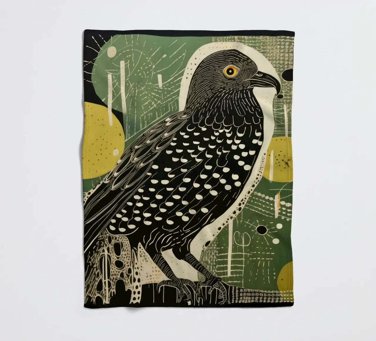 Falco Verde 2 coperta in pile da Minimal Animal Art