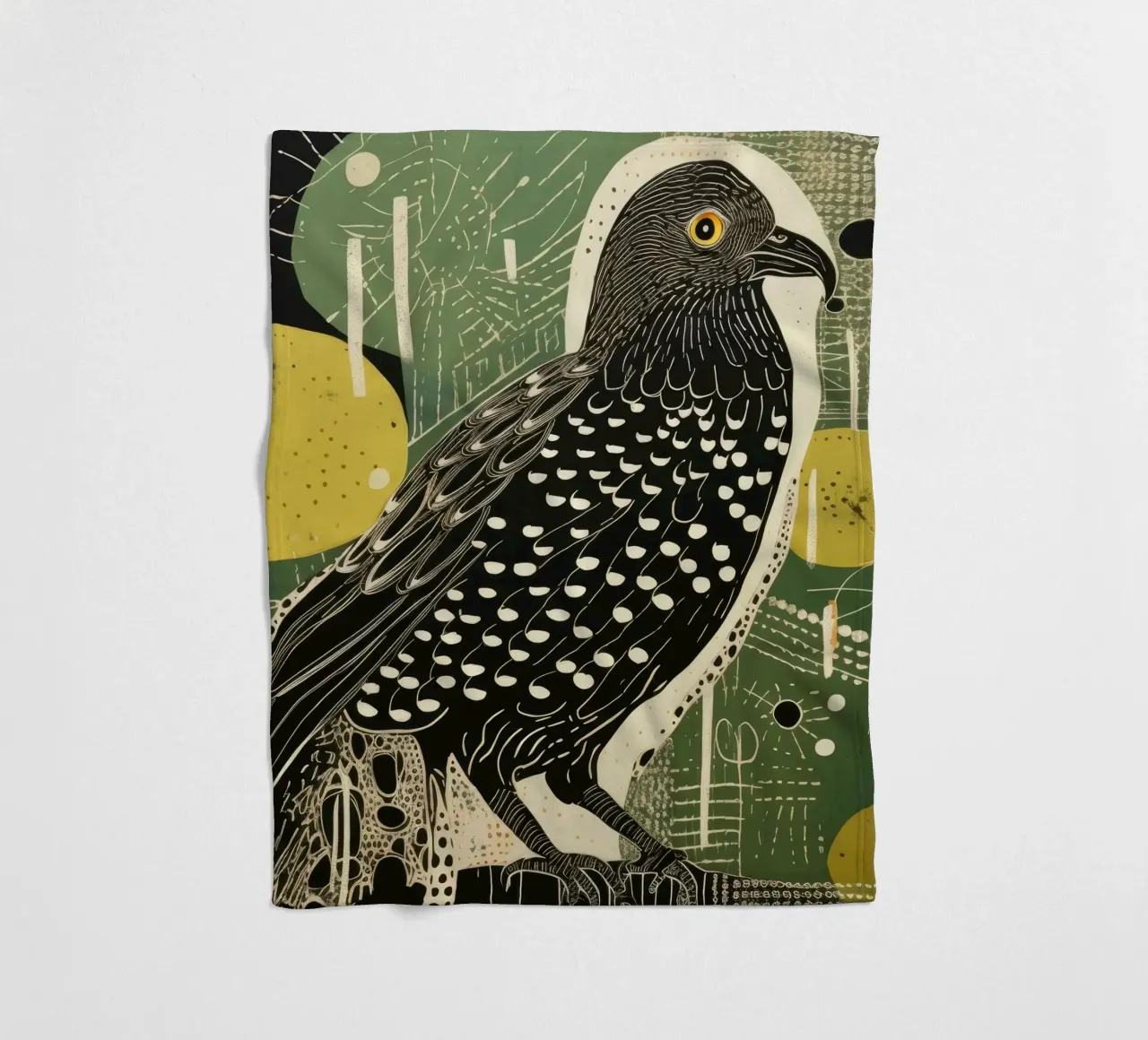 Falco Verde 2 coperta in pile da Minimal Animal Art