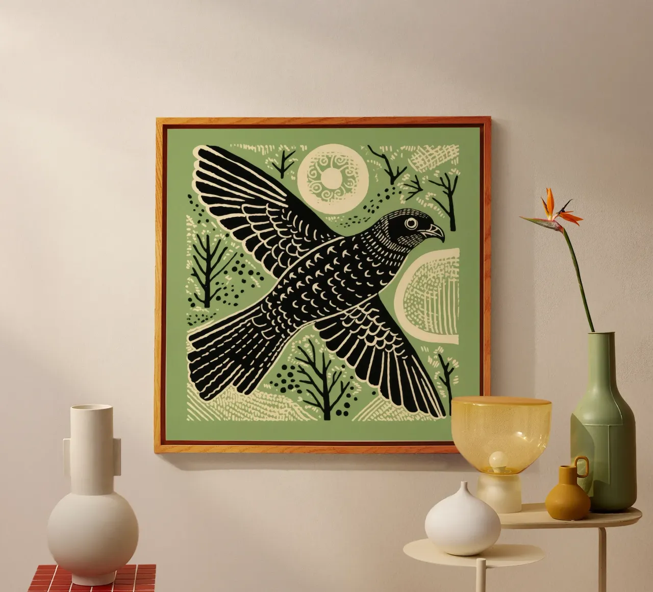 Falco verde plexiglass da Minimal Animal Art