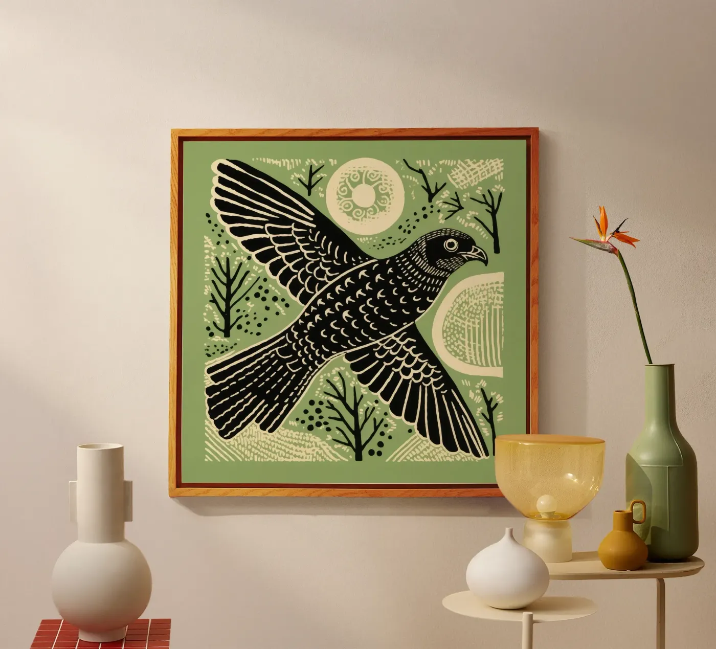 Green Hawk plexiglass da Minimal Animal Art