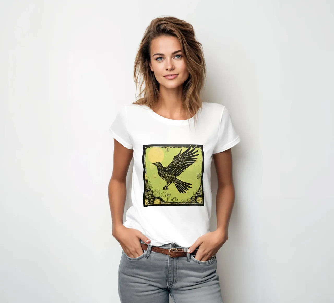 Halcón Verde 4 camiseta de mujer de Minimal Animal Art
