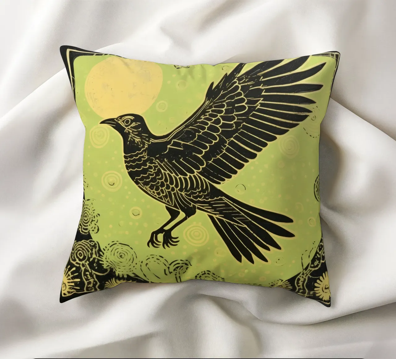 Falco Verde 4 cuscino da Minimal Animal Art