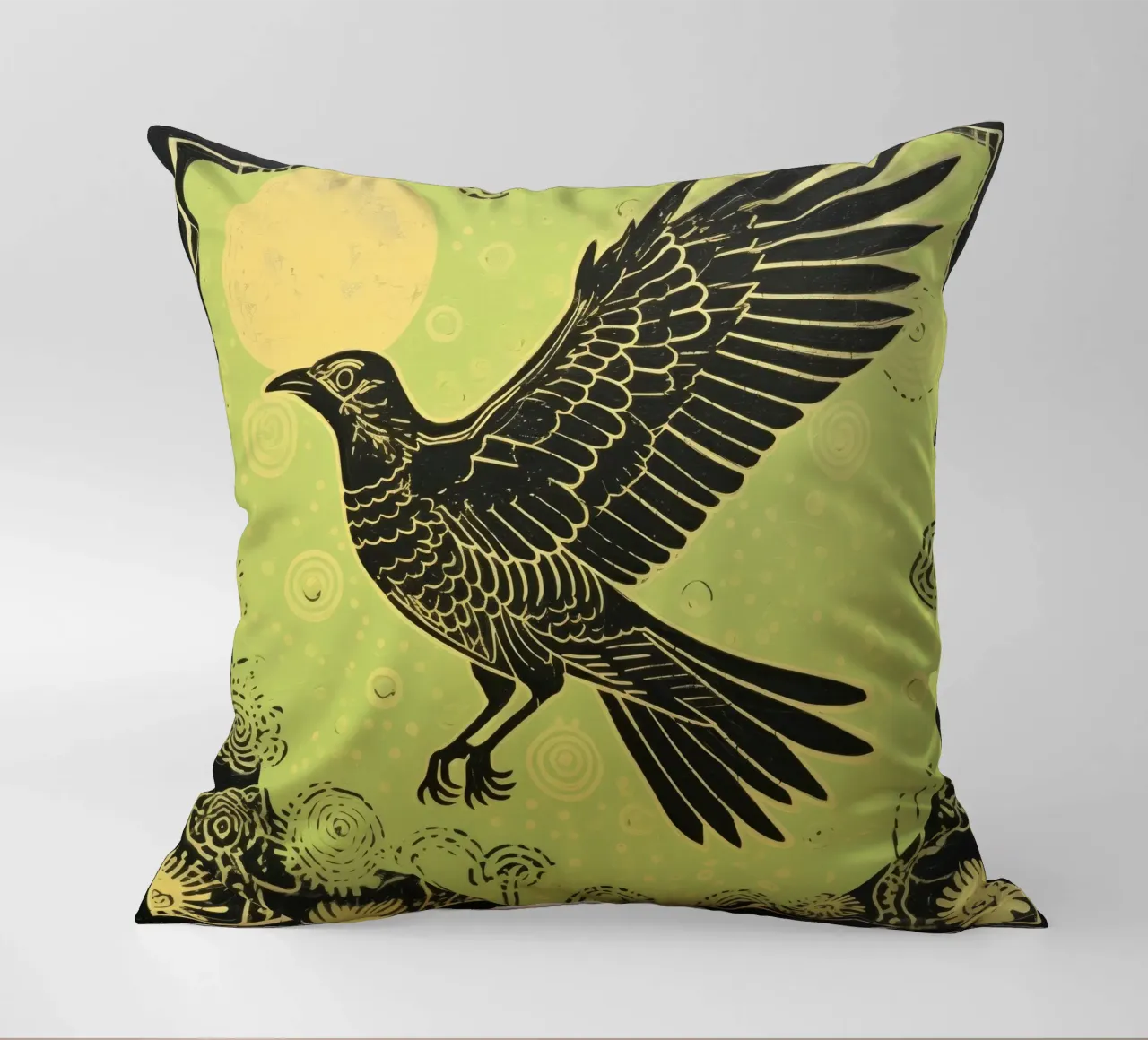 Falco Verde 4 cuscino da Minimal Animal Art
