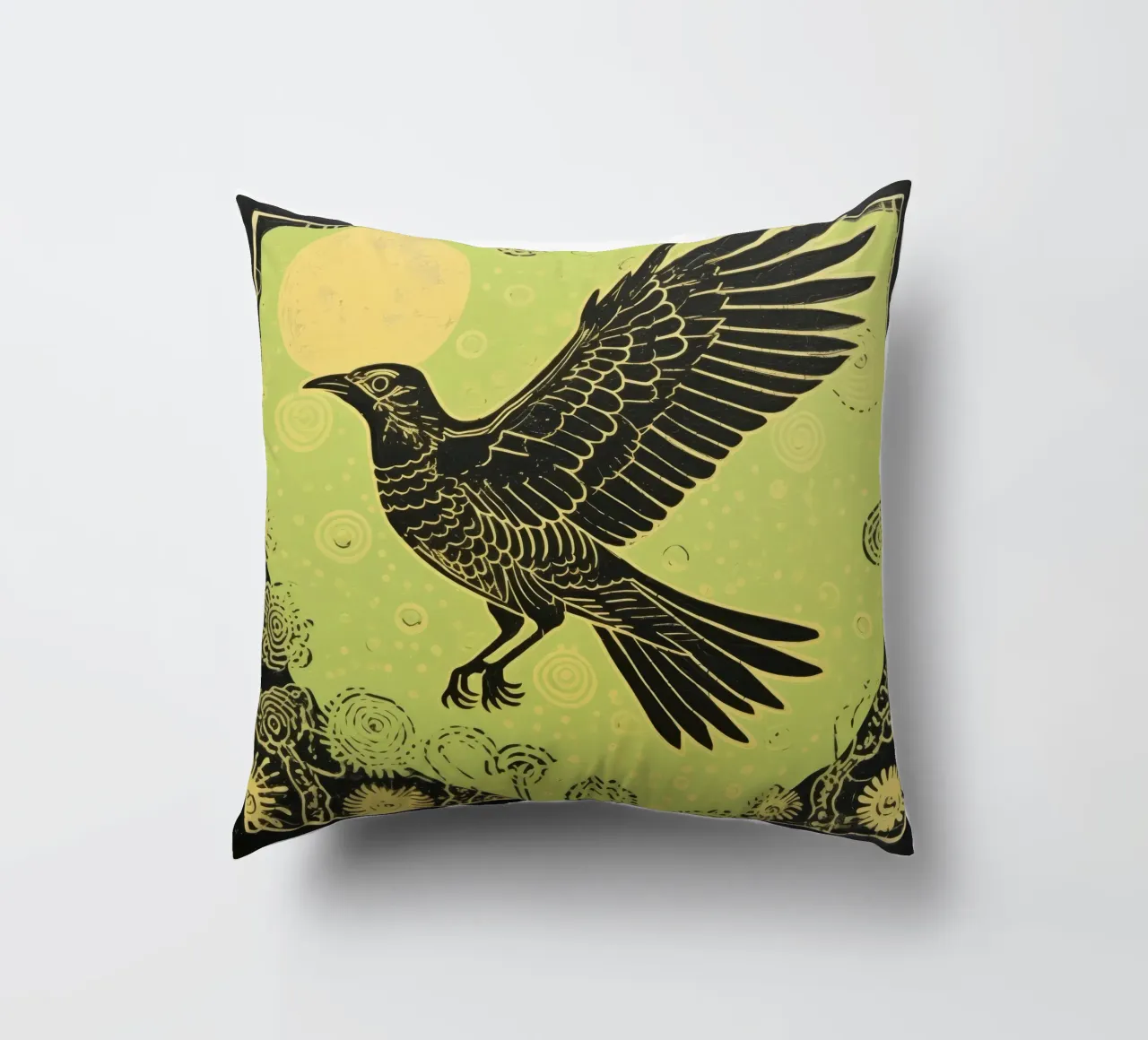 Falco Verde 4 cuscino da Minimal Animal Art