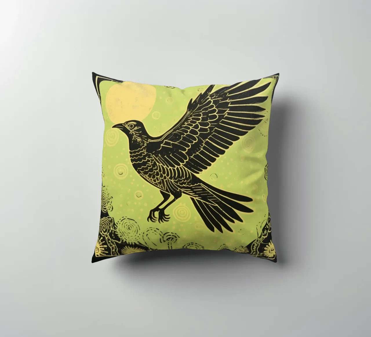 Falco Verde 4 cuscino da Minimal Animal Art